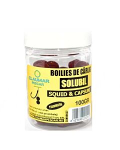 Boilies Claumar Fishmeal De Carlig Solubile Squid & Capsuni 100gr