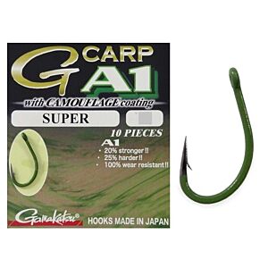 Carlige  Gamakatsu A1 Carp Green Super Nr.1 10buc/plic