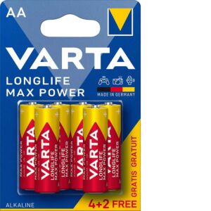 Baterie Varta LongLife Max Power AA R6 1,5V alcalina set 6 buc.