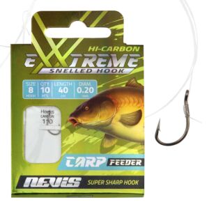 Carlige Legate Nevis Carp Feeder 0.18mm/40cm 10buc/plic. Nr.12