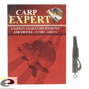 Clips Carp Expert cu Vartej 32mm Verde 6buc/plic