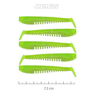 Shad Nevis Impulse Verde Neon-Sclipici 7.5cm 5buc/plic