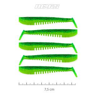 Shad Nevis Impulse Verde-Sclipici 7.5cm 5buc/plic