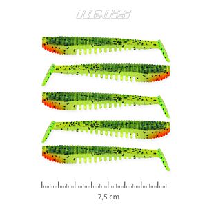 Shad Nevis Impulse Galben Neon-Verde 7.5cm 5buc/plic