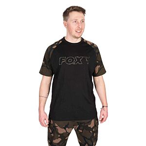 Tricou Fox Black/Camo Outline T-Shirt, marime XL