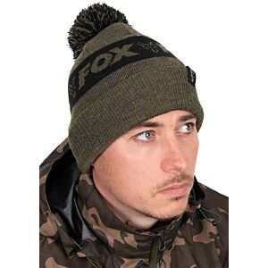Caciula Fox Collection Bobble Hat, Green and Black