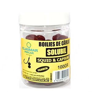 Boilies Claumar Fishmeal De Carlig Solubile Squid & Capsuni 100gr
