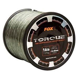 Fir Monofilament FOX Torque Carp Line Low Vis Green 1000m 0.35mm 16lb 7.27kg