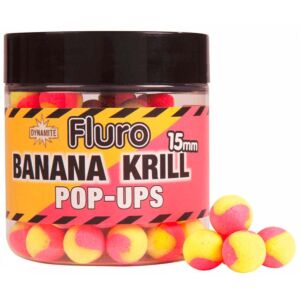Pop-Up Two Tone Dynamite Baits Banana & Krill Fluro 15mm
