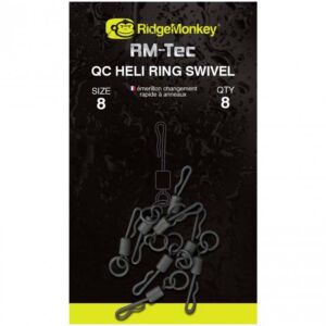 Vartej cu Anou Si Agrafa Rapida RidgeMoneky RM-Tec Heli Ring Swivel, 8buc/plic Nr.8