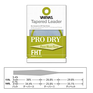 Fir Inaintas Fly Varivas Tapered Pro Dry FHT 3X 14ft 0.205-0.44mm